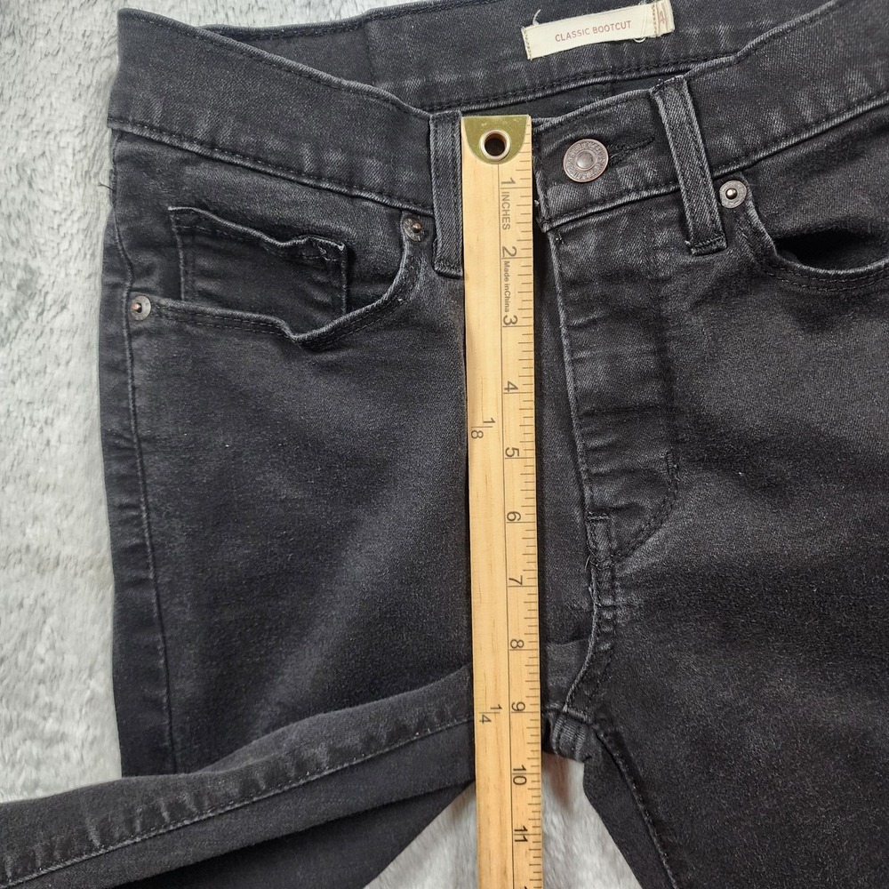 Levi's Classic Bootcut Jeans Womens 4 26x30 Black Dark Wash Stretch Denim - Picture 9 of 15